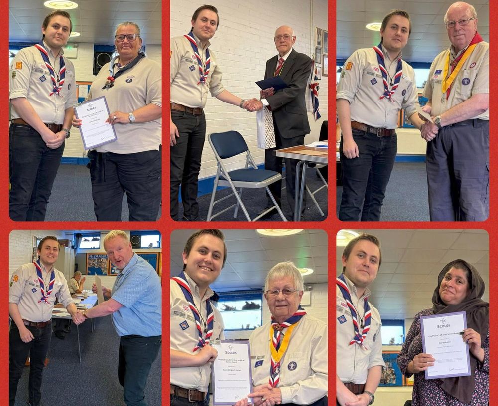 Volunteers receiving their long-service awards at the District AGM