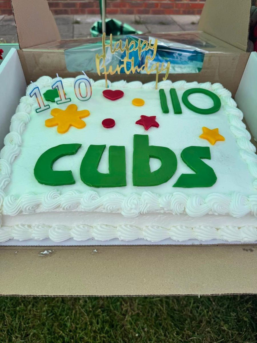 A cake decorated for the Cub Scouts' 110th birthday
